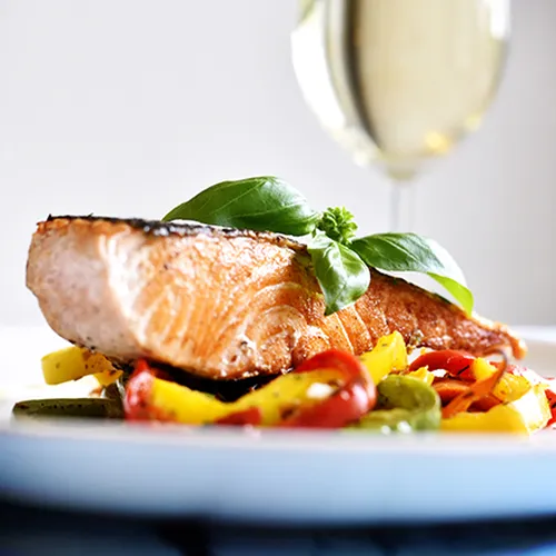 Lachs mit Ofengemüse
