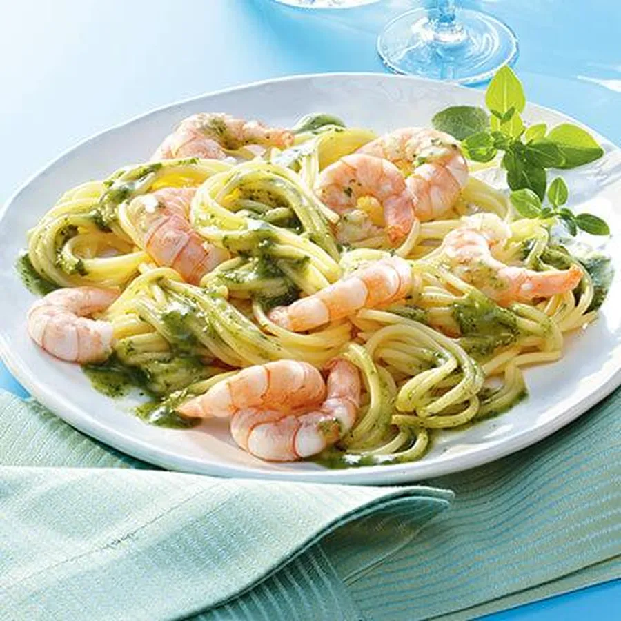 Spaghetti mit Garnelen